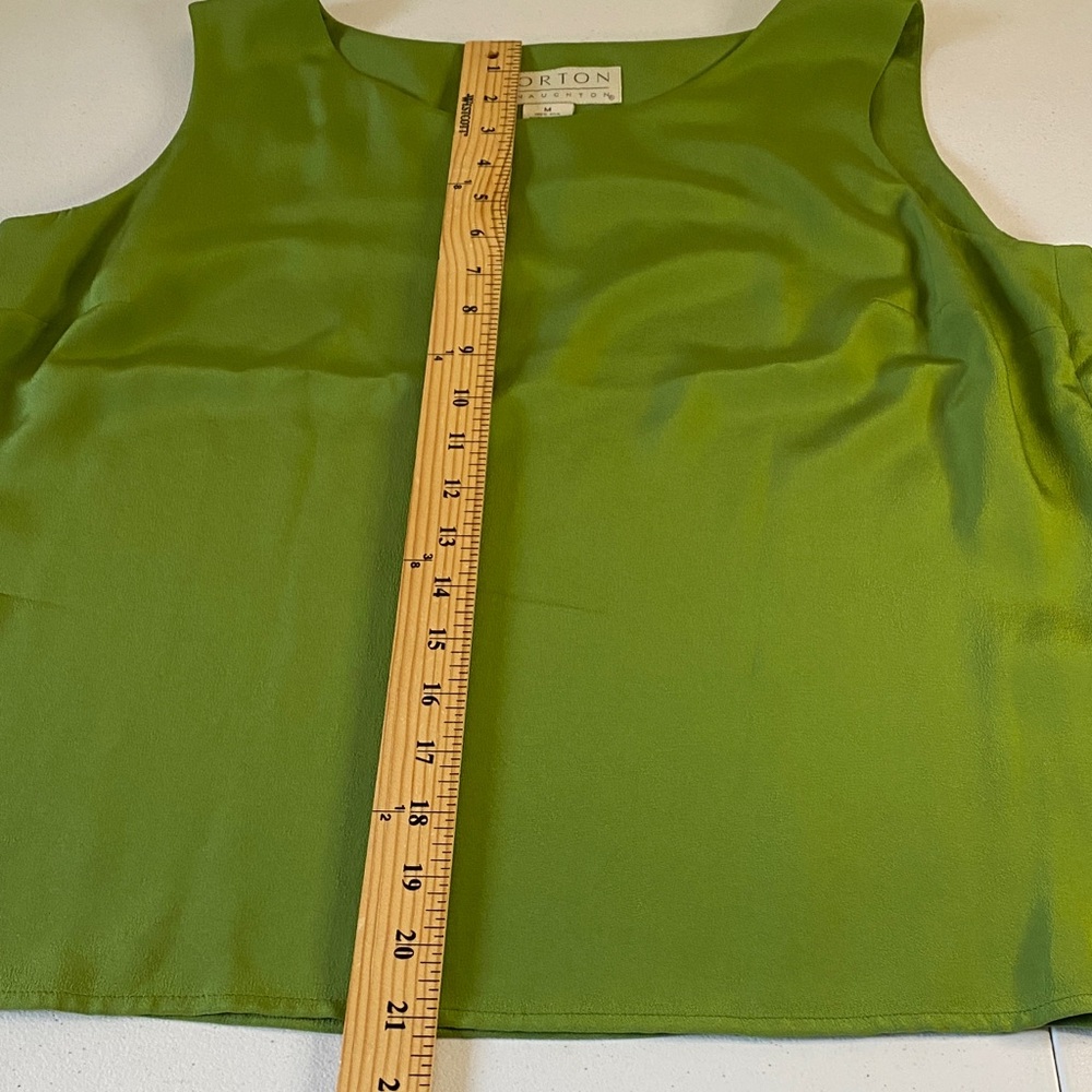 Norton McNaughton Vibrant Green Tank Top 100% Silk Sz M - Picture 5 of 8